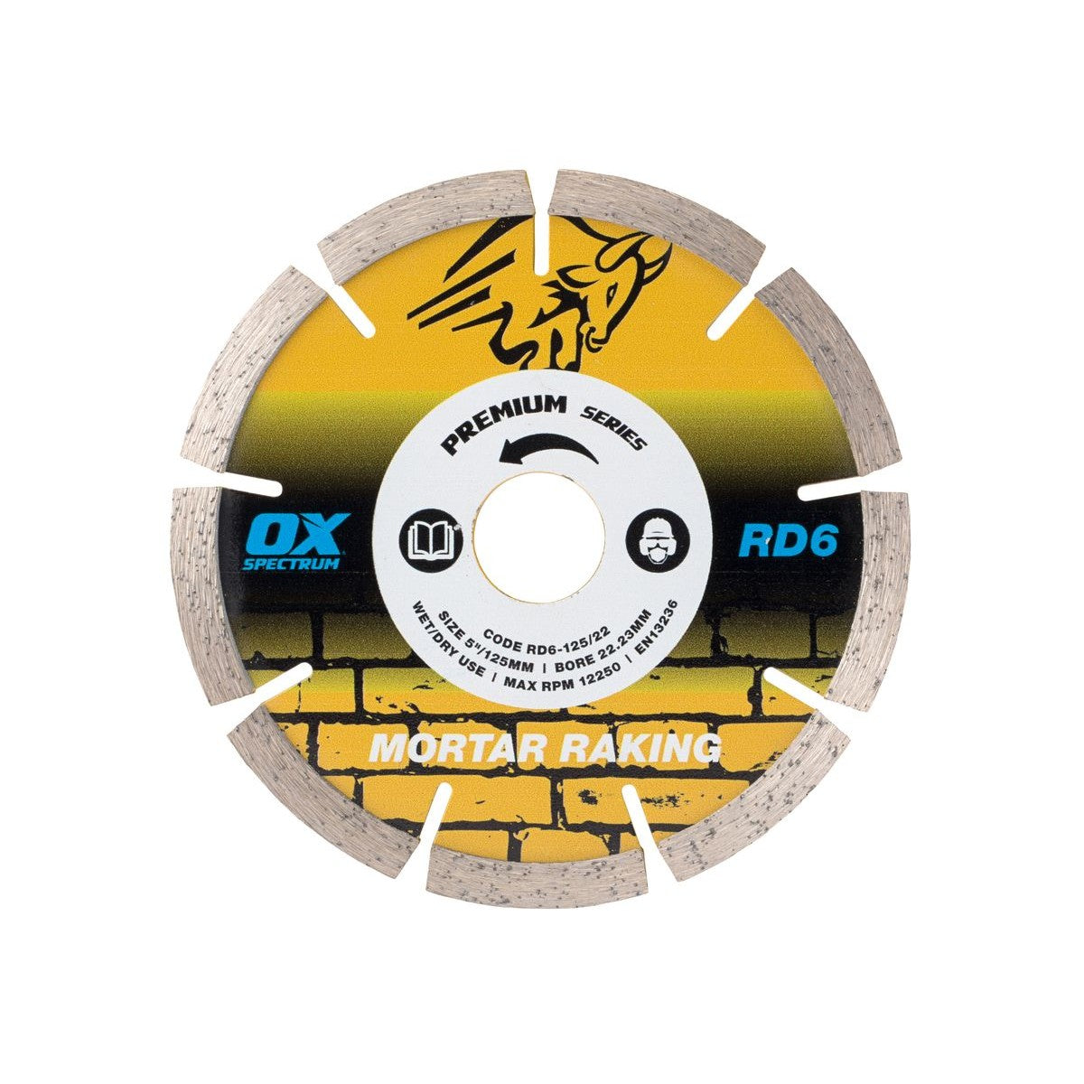 OX Premium Diamond Blade - Mortar Raking - 125/22.23mm RD6-125/22
