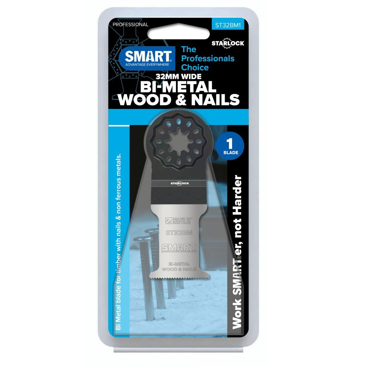 SMART Starlock 32mm Bi-Metal Wood & Nails Blade ST32BM1