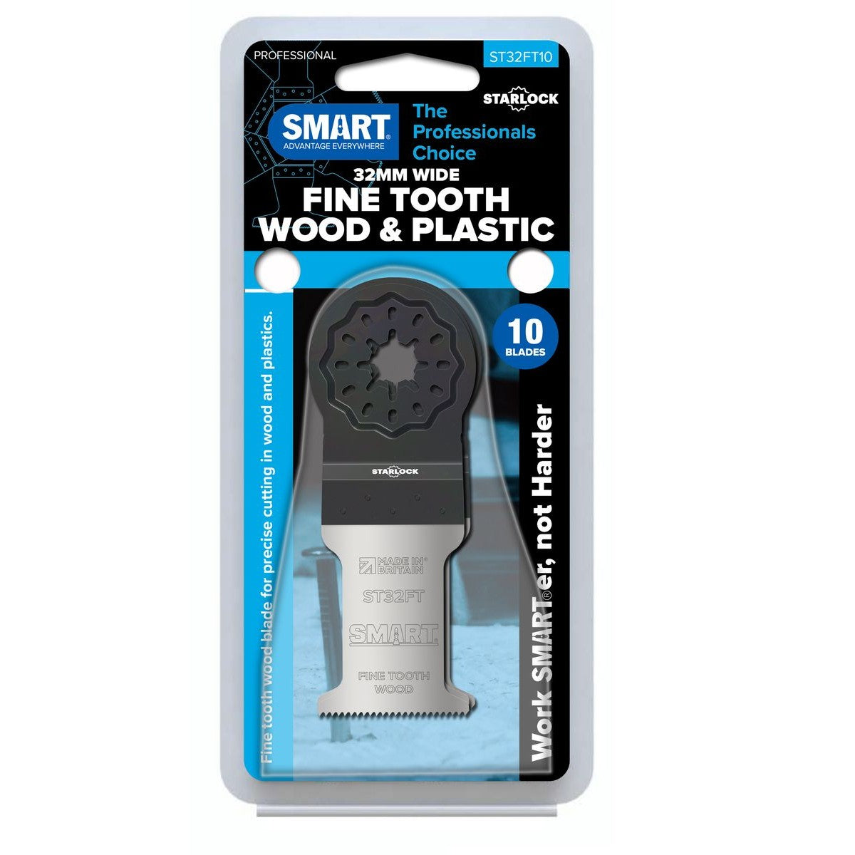 SMART Professional STARLOCK 32mm Fine Tooth Wood Blade - 10pk ST32FT10