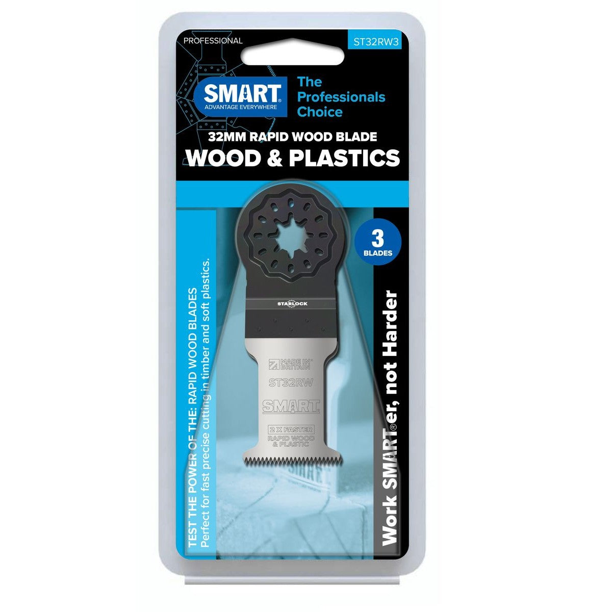 SMART Professional STARLOCK 32mm Rapid Wood Saw Blade - 3pk ST32RW3