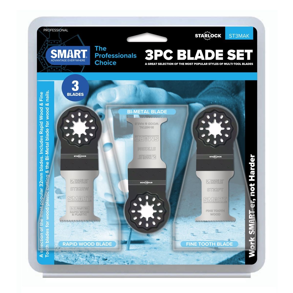 SMART Professional STARLOCK 3pc Multi-tool Blade Set ST3MAK