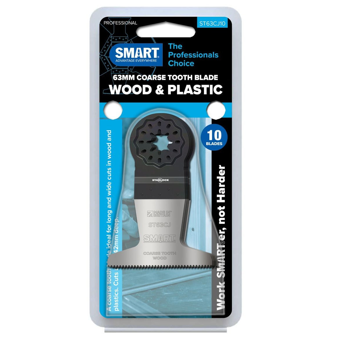SMART Starlock 63mm Japanese Tooth Wood Blade - 10pk ST63CJ10