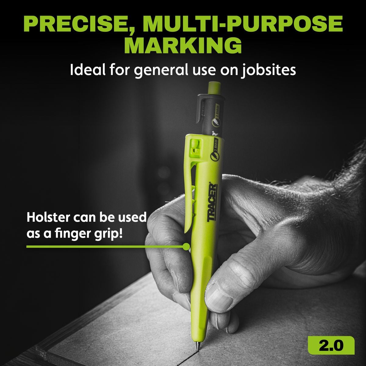 TRACER 2.8MM Deep Hole Pencil + 12pc Lead Holster TMK1