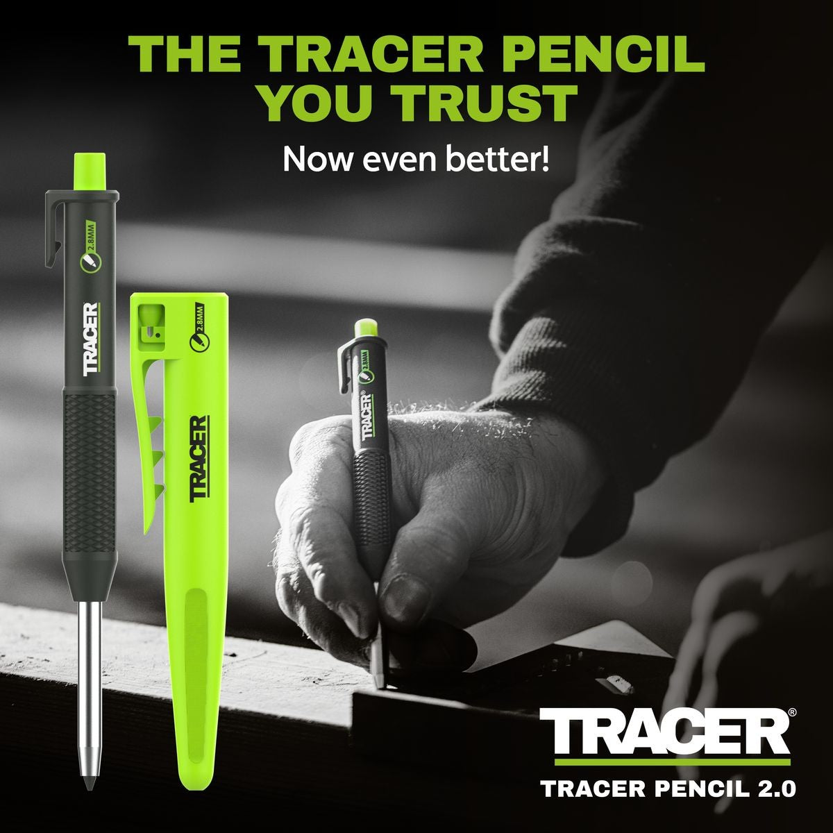 TRACER 2.8MM Deep Hole Pencil + 12pc Lead Holster TMK1