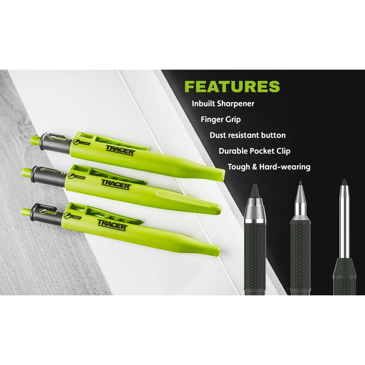TRACER 3pc Pencil Marking Kit - 1.3mm, 2.8mm, 5.2mm TPK3