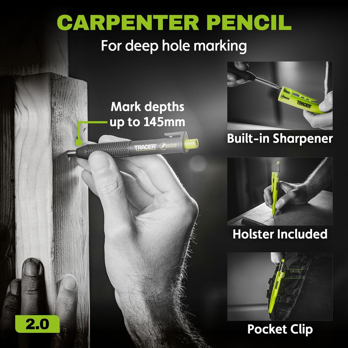 TRACER 3pc Pencil Marking Kit - 1.3mm, 2.8mm, 5.2mm TPK3