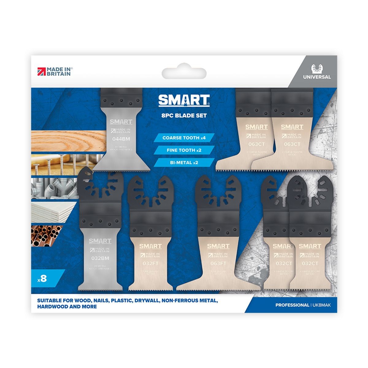 SMART UK SMART 8pce Multi-tool Blade Set UK8MAK