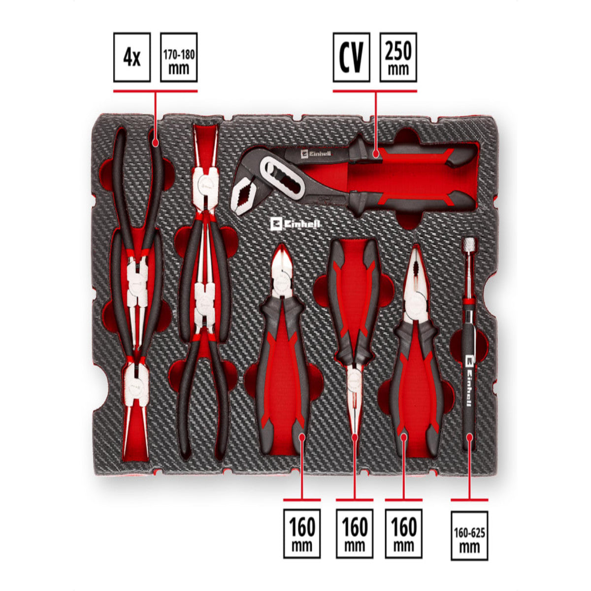 Einhell E-Case Inlay Pliers Set, 9 Piece EINEIPLISET