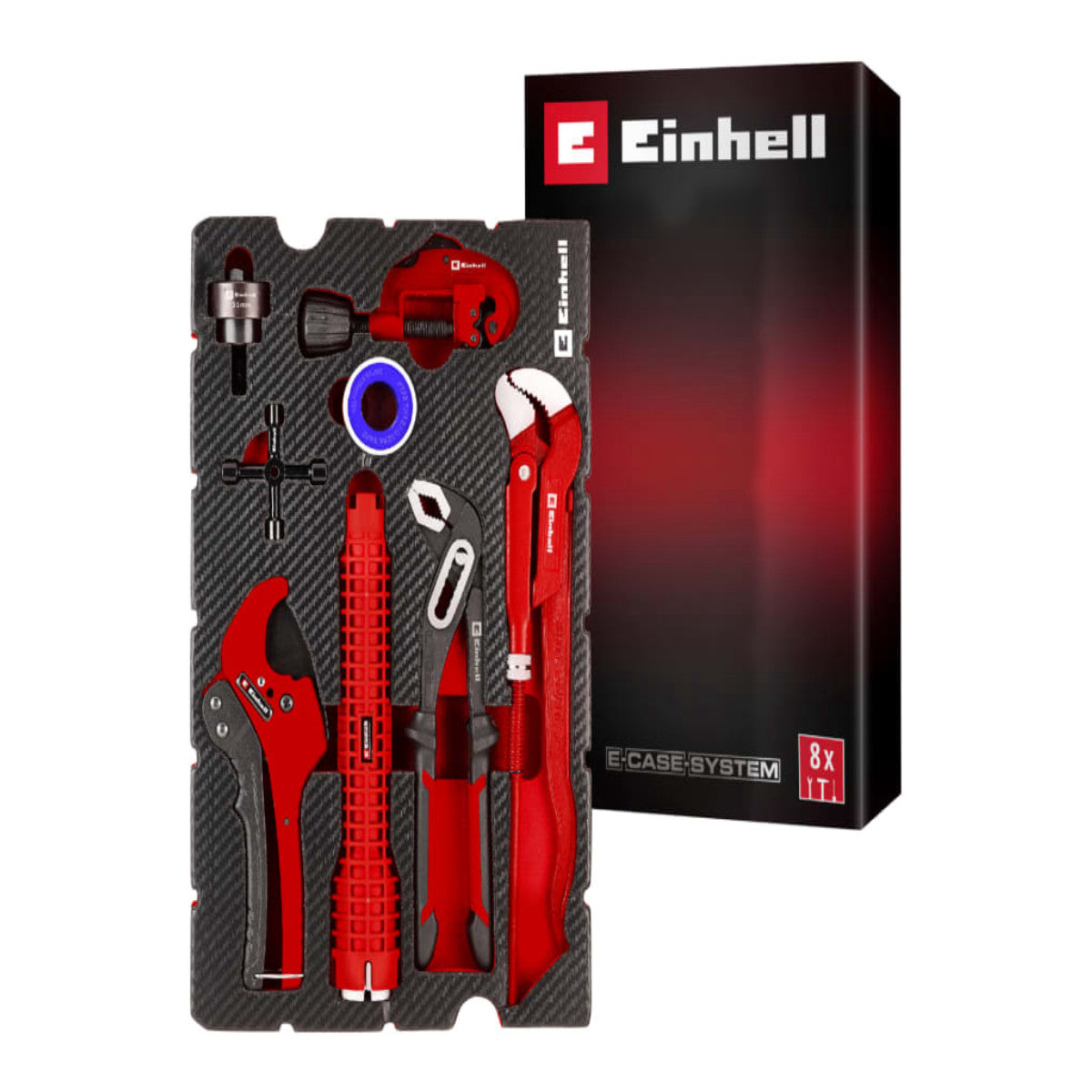 Einhell E-Case Inlay Plumbing Installation Set, 8 Piece EINEIPLUMSET