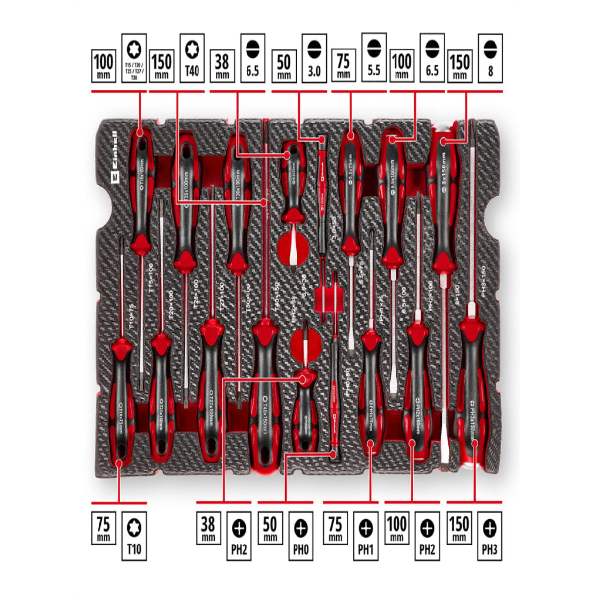 Einhell E-Case Inlay Screwdriver Set, 17 Piece EINEISDRISET
