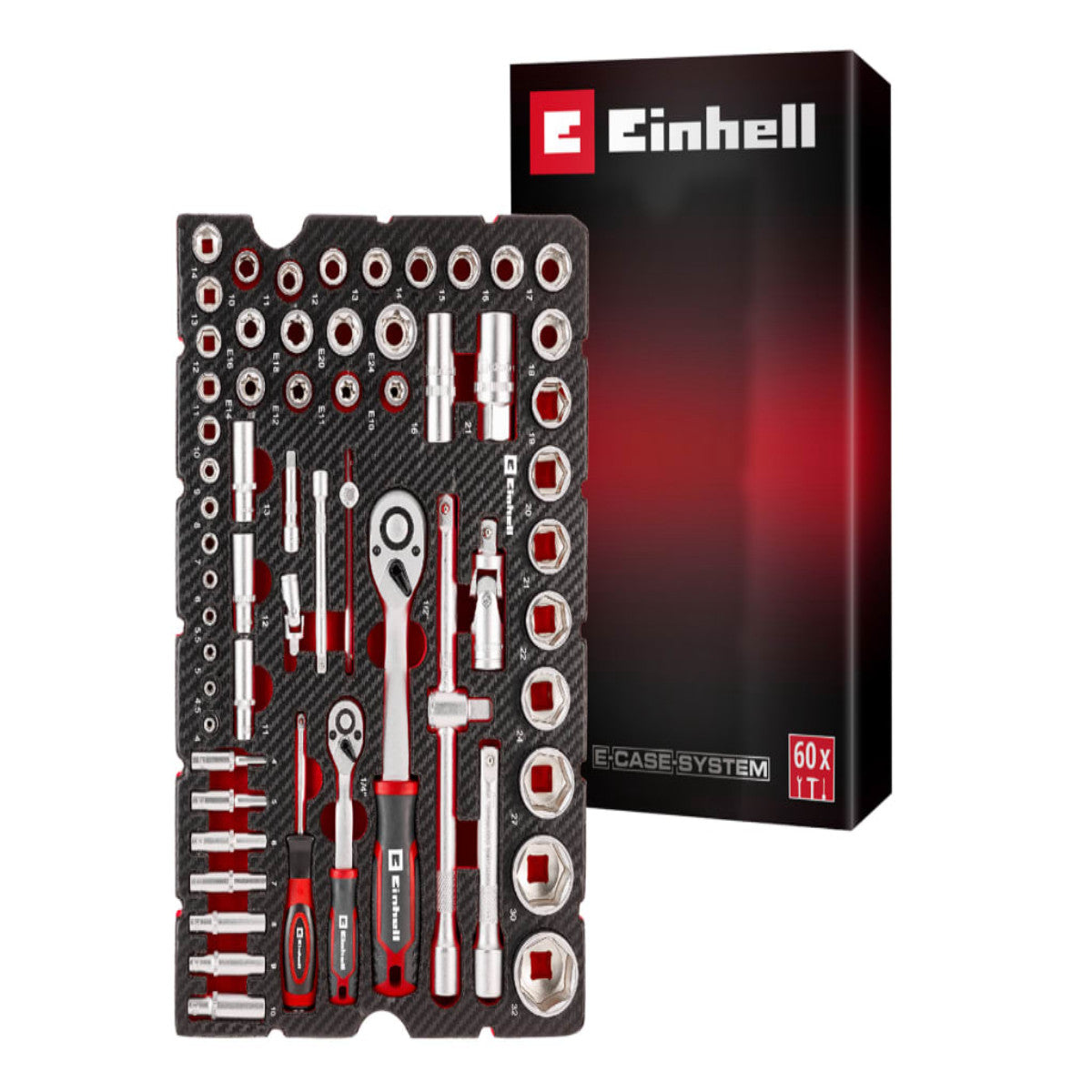 Einhell E-Case Inlay Socket Set, 60 Piece EINEISOCKSET