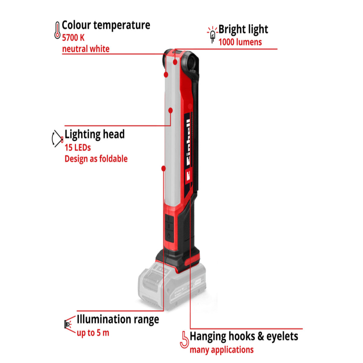 Einhell TE-CL 18/1000 S Li - Solo Cordless Light 18V Bare Unit EINTECL1810N