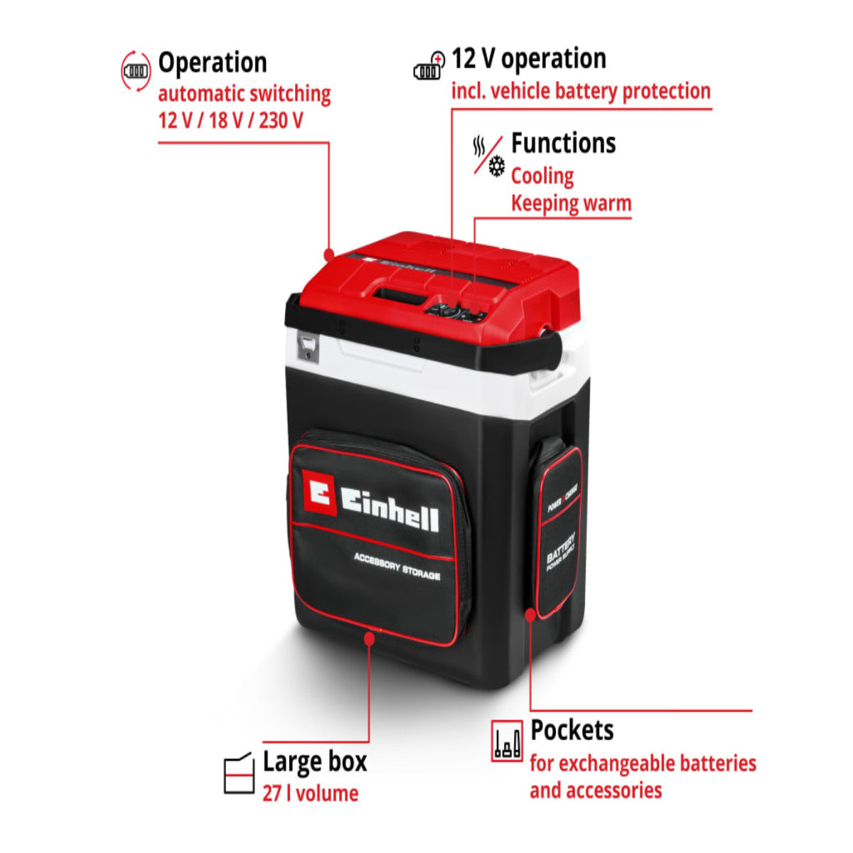 Einhell TE-COL 18/27 li-Solo Coolbox 230/18/12V Bare Unit EINTECOL18N