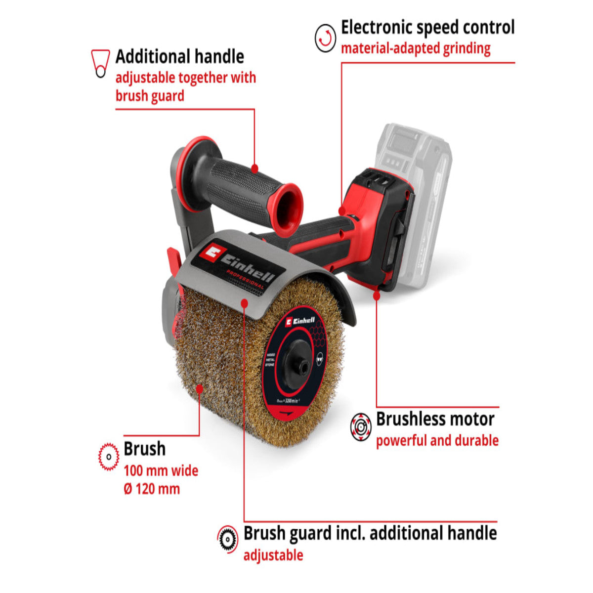 Einhell TP-BR 18/32 Li BL - Solo PROFESSIONAL Sanding Roller 18V Bare Unit EINTPBR1832N