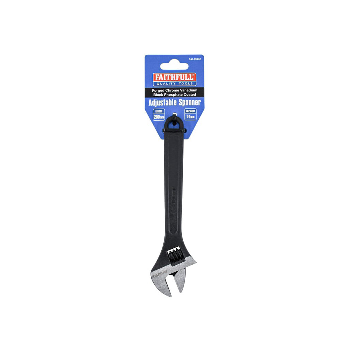 Faithfull Adjustable Spanner 200mm - 24mm Capacity FAIAS200