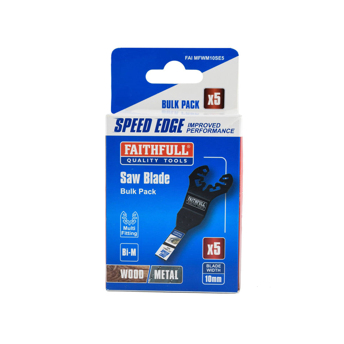 Faithfull Multi-Tool Speed Edge Wood/Metal Blade 10mm (5 Pack) FAIMFWM10SE5