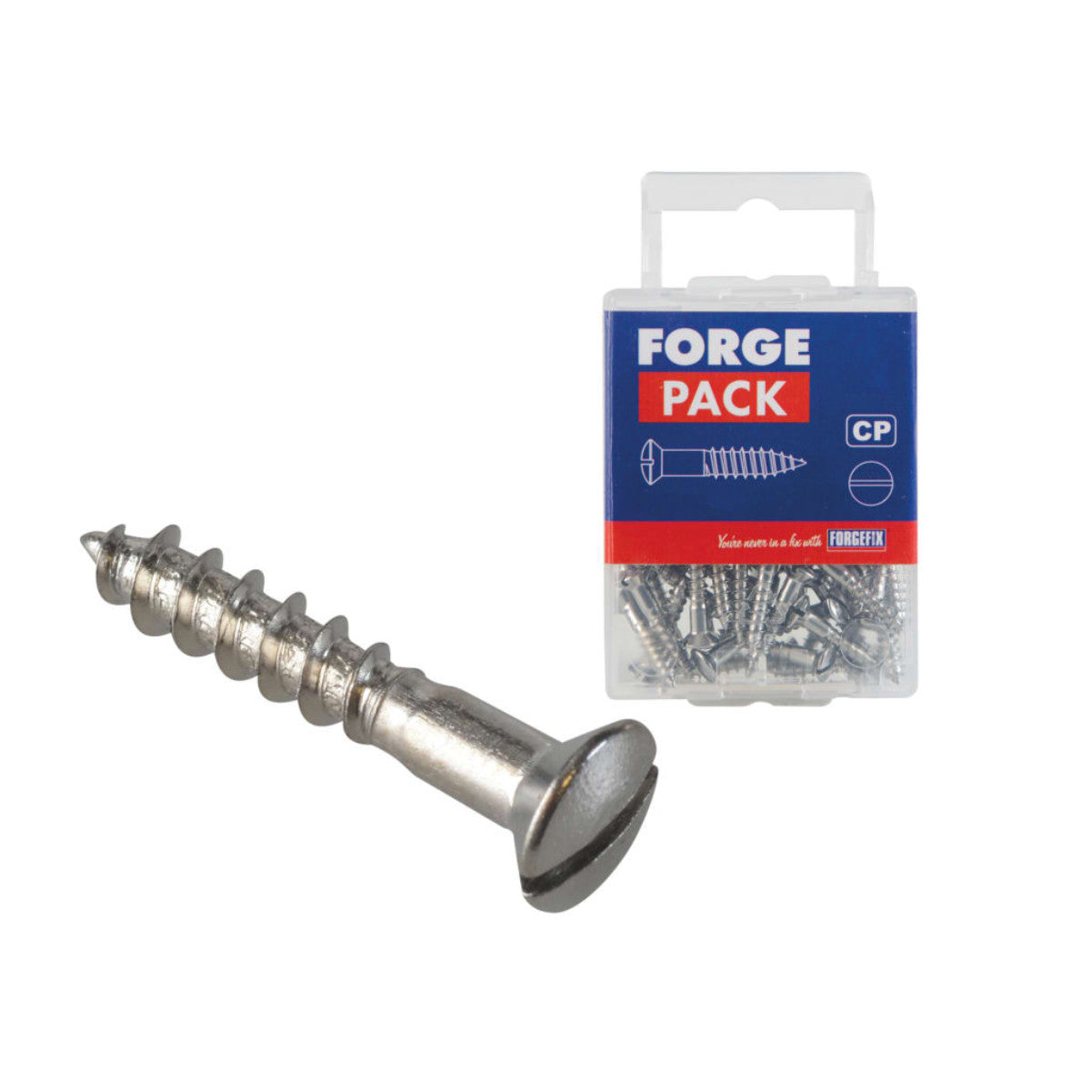 ForgeFix Multi-Purpose Screw SL Raised Head Chrome Plated 3.5 x 20mm ForgePack 45 FOR185475