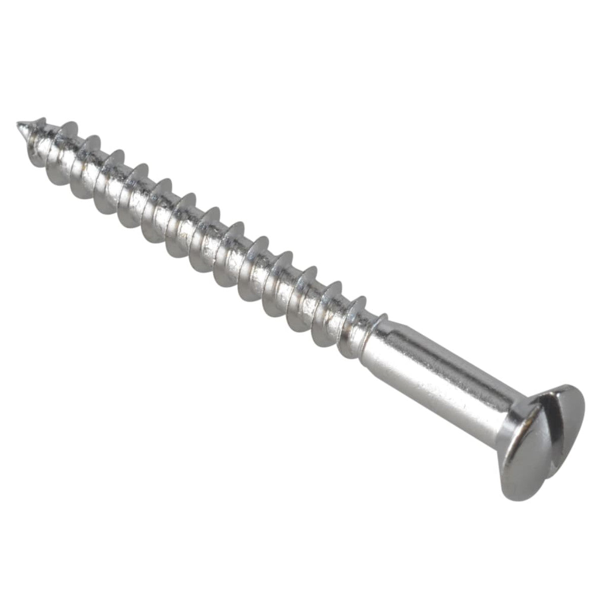 ForgeFix Multi-Purpose Screw SL Raised Head Chrome Plated 4.0 x 40mm ForgePack 20 FOR185598