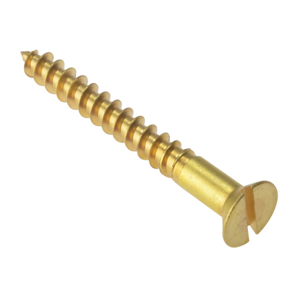 ForgeFix Wood Screw Slotted CSK Solid Brass 1.1/2in x 12 Box 200 FORCSK11212B