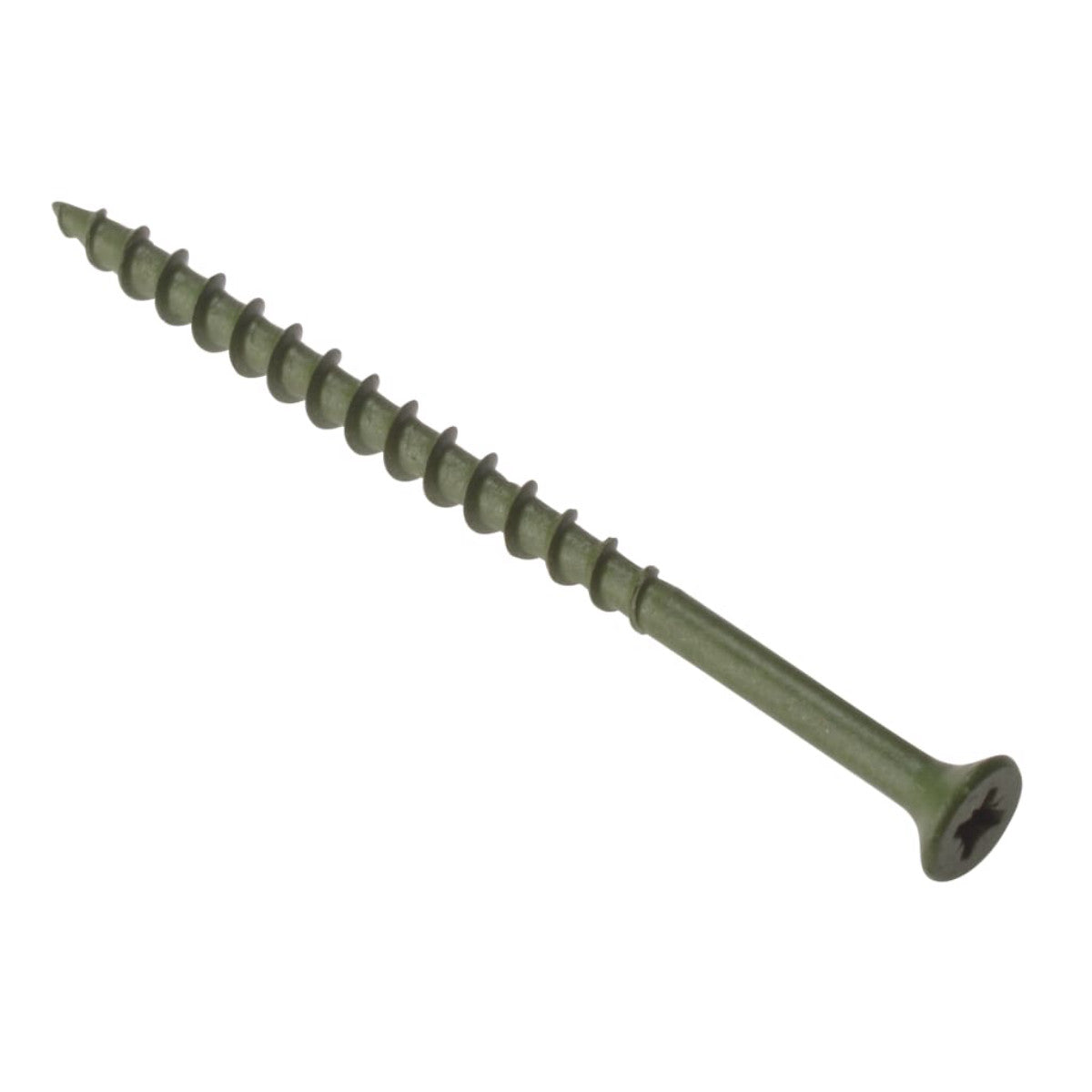 ForgeFix Decking Screw Pozi Compatible ST Green Anti-Corrosion 4.5 x 75mm Tub 1000 FORDS4575T