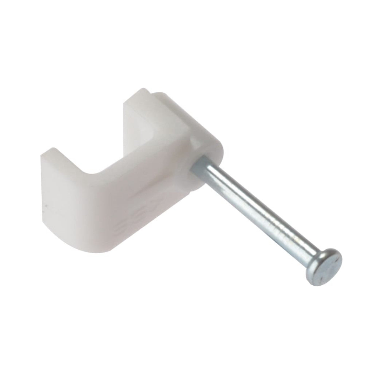 ForgeFix Cable Clip Flat White 1.00mm Box 100 FORFCC1W