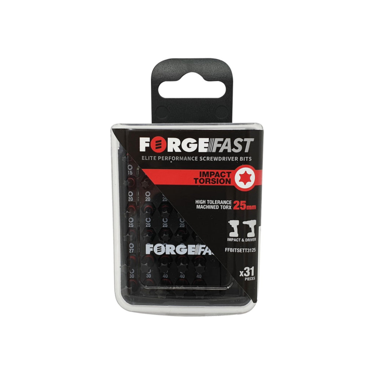 ForgeFix ForgeFast TORX Compatible Impact Bit Set, 31 Piece FORFFBST31