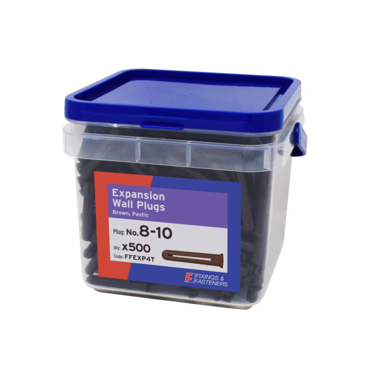 ForgeFix Expansion Wall Plugs Wall Plug Brown 8-10 Tub 500 FORFFEXP4T