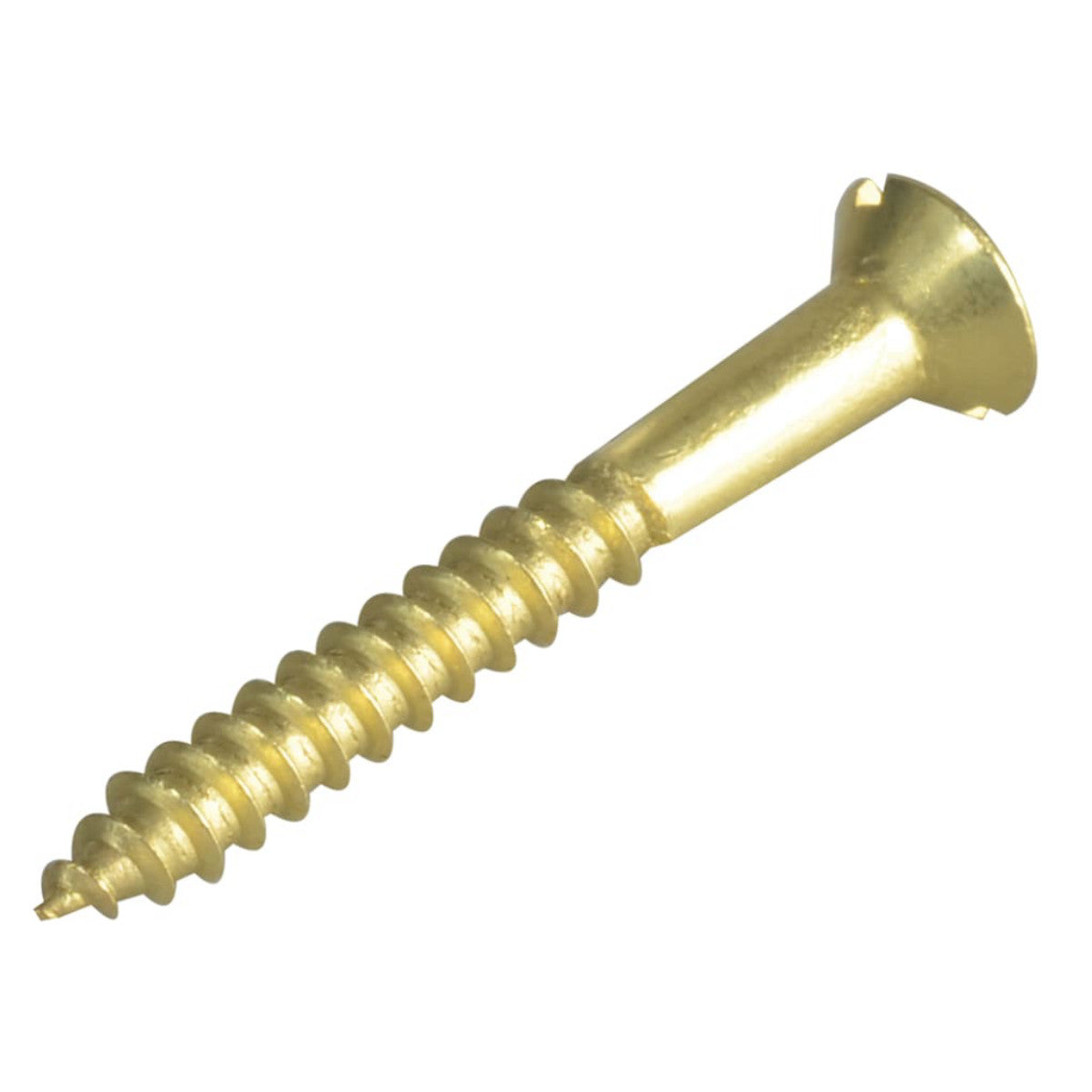 ForgeFix Wood Screw Slotted CSK Brass 1.1/2in x 8 ForgePack 10 FORFPC1128B