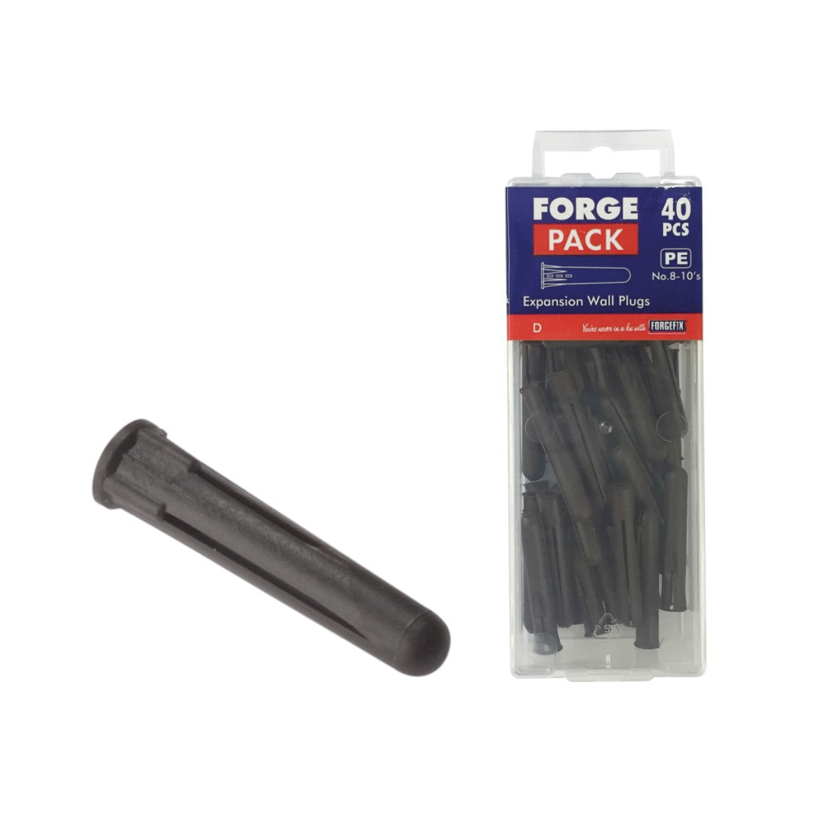 ForgeFix Expansion Wall Plugs Wall Plug Brown 8-10 Pack 40 FORFPEXP4