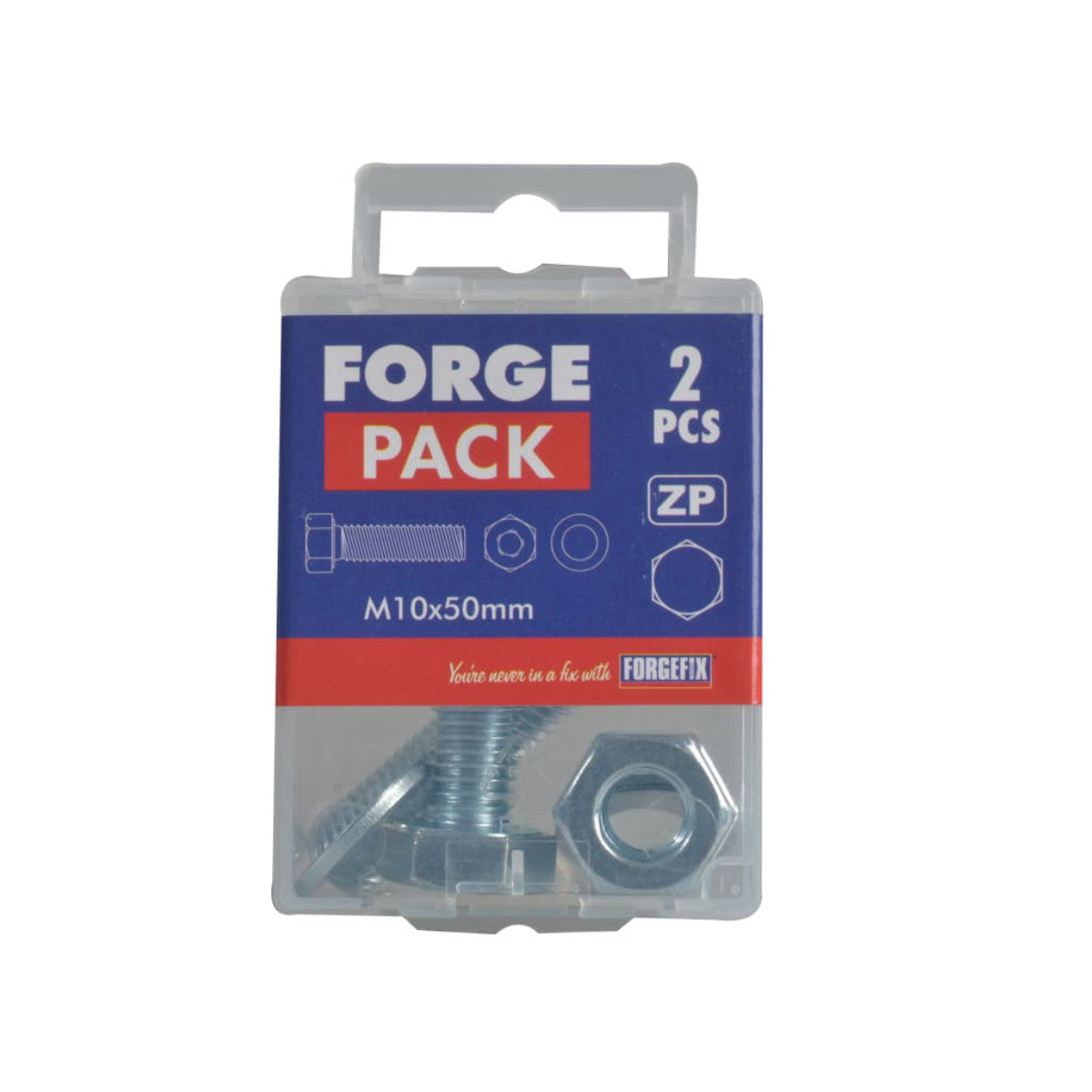ForgeFix High Tensile Set Screw ZP M10 x 50mm ForgePack 2 FORFPHBN1050