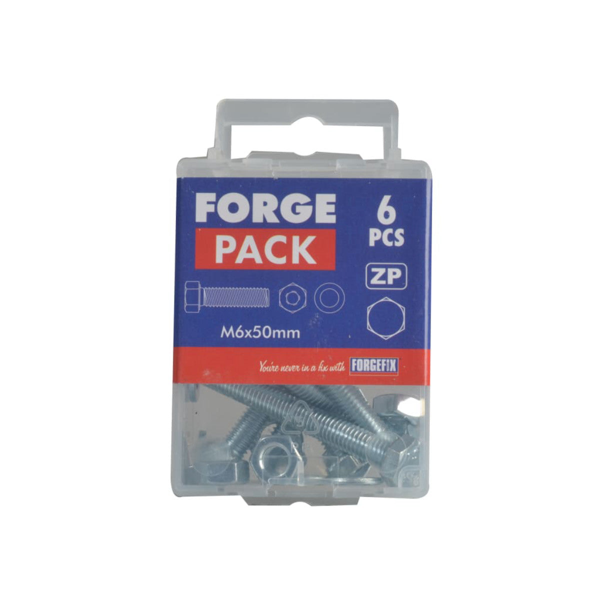 ForgeFix High Tensile Set Screw ZP M6 x 50mm ForgePack 6 FORFPHBN650