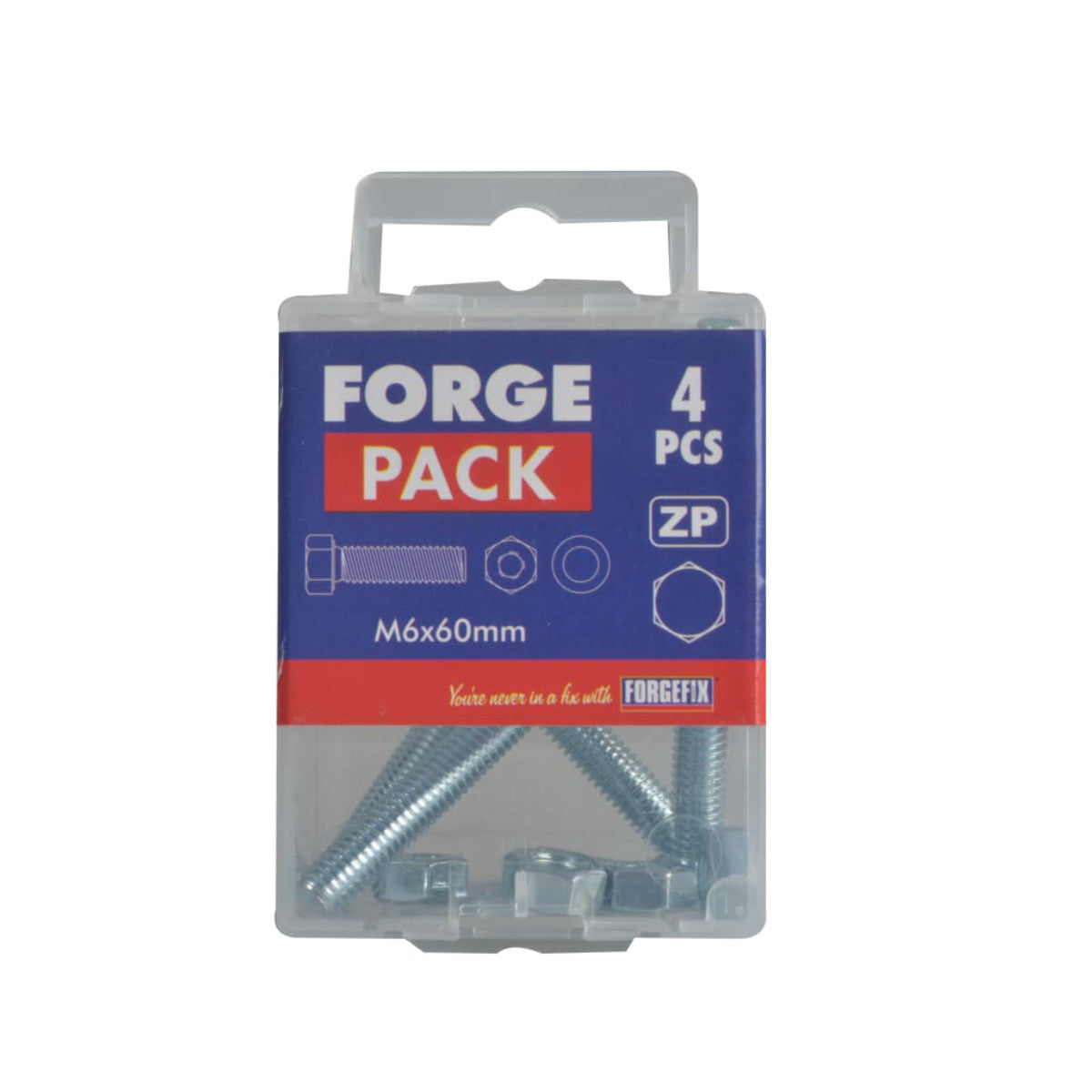 ForgeFix High Tensile Set Screw ZP M6 x 60mm ForgePack 4 FORFPHBN660