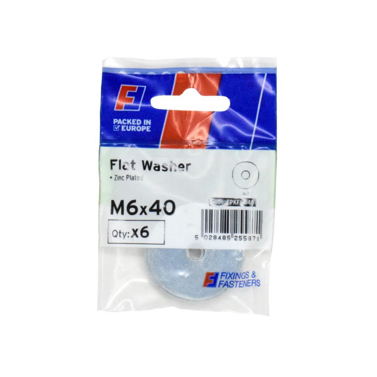 ForgeFix Flat Washers ZP M6 x 40mm ForgePack 6 FORFPKFW640