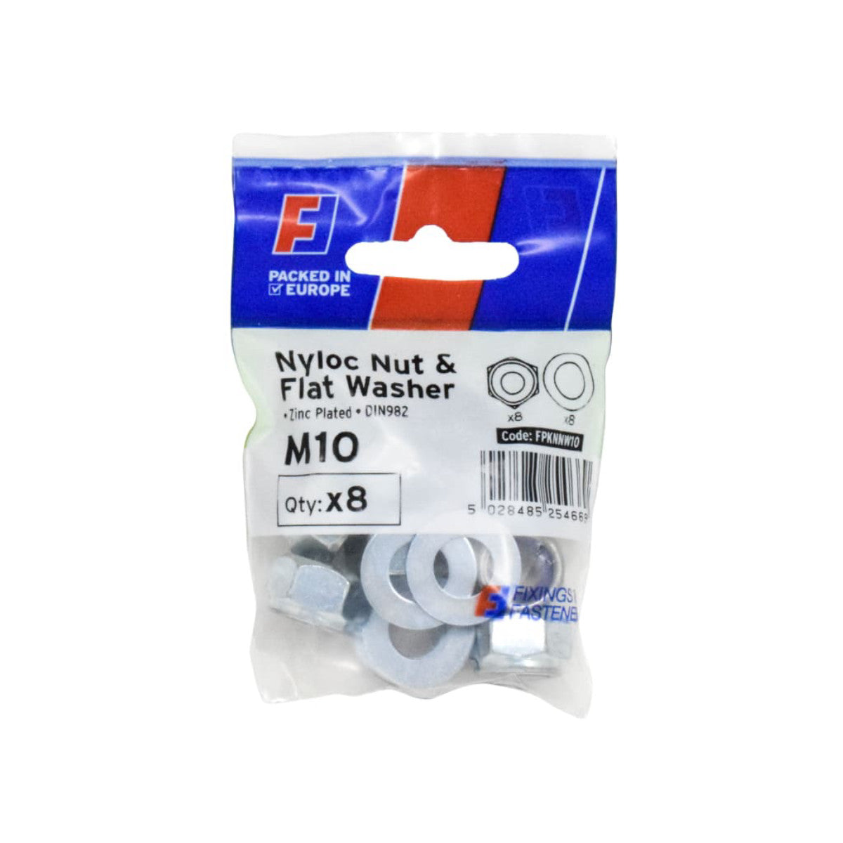 ForgeFix Nyloc Nut & Washer M10 ForgePack 8 FORFPKNNW10