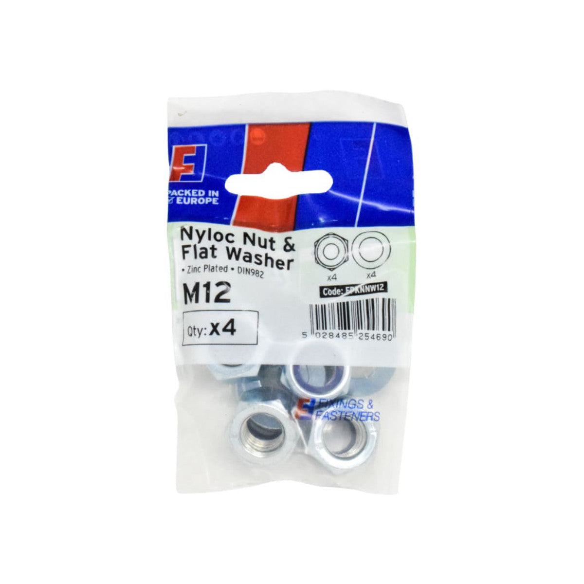 ForgeFix Nyloc Nut & Washer M12 ForgePack 4 FORFPKNNW12