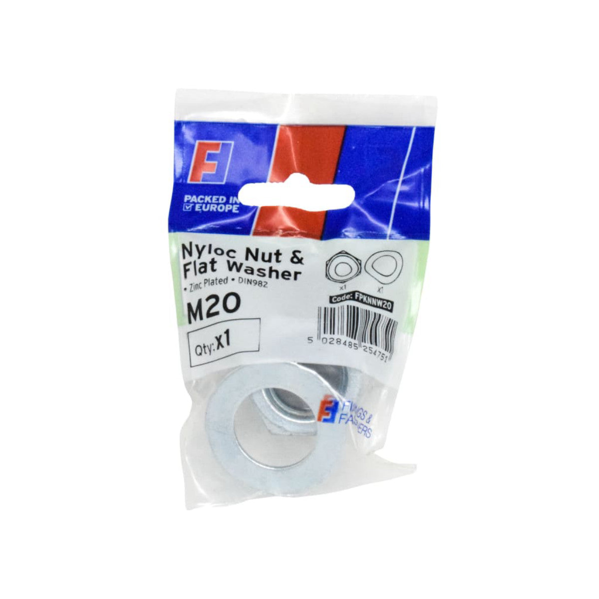 ForgeFix Nyloc Nut & Washer M20 ForgePack 1 FORFPKNNW20