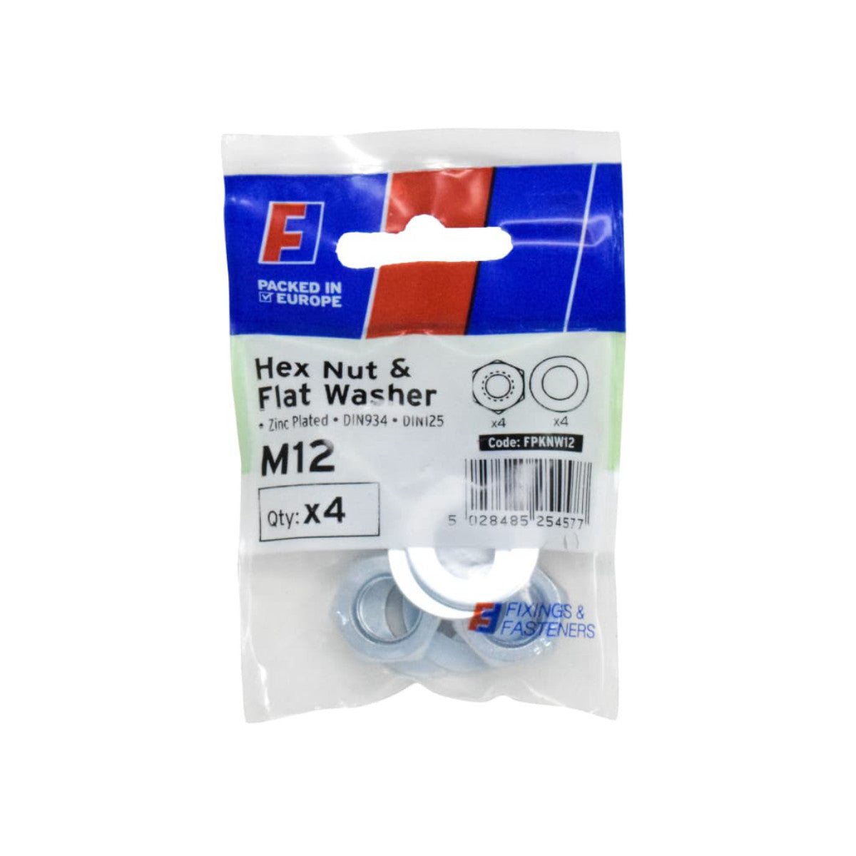 ForgeFix Nut & Washer M12 ForgePack 4 FORFPKNW12