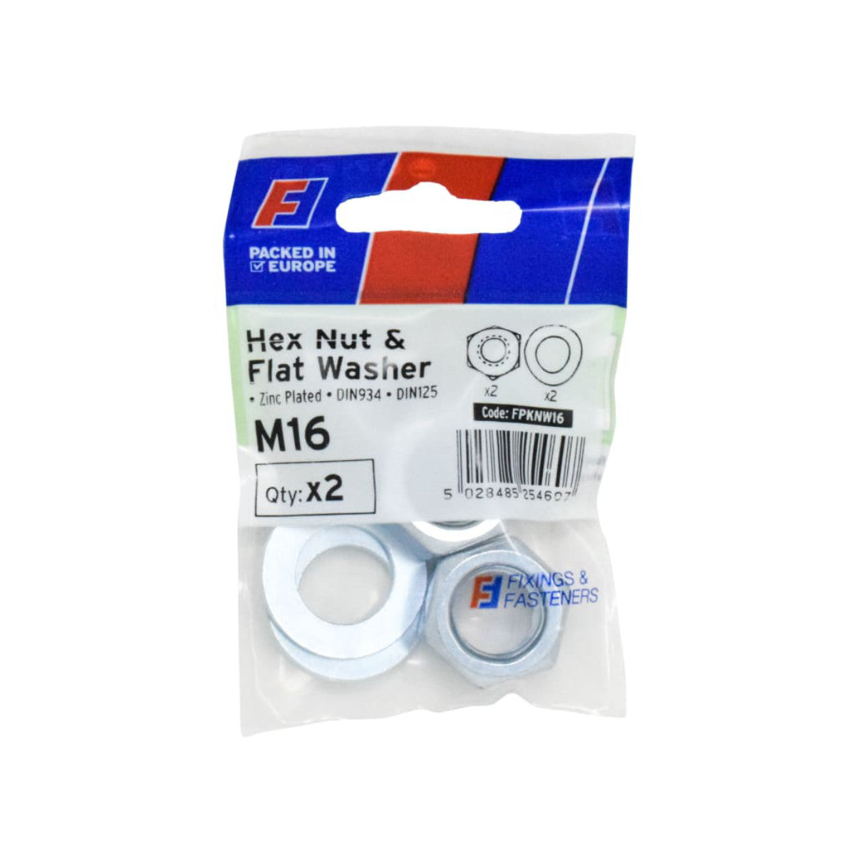 ForgeFix Nut & Washer M16 ForgePack 2 FORFPKNW16
