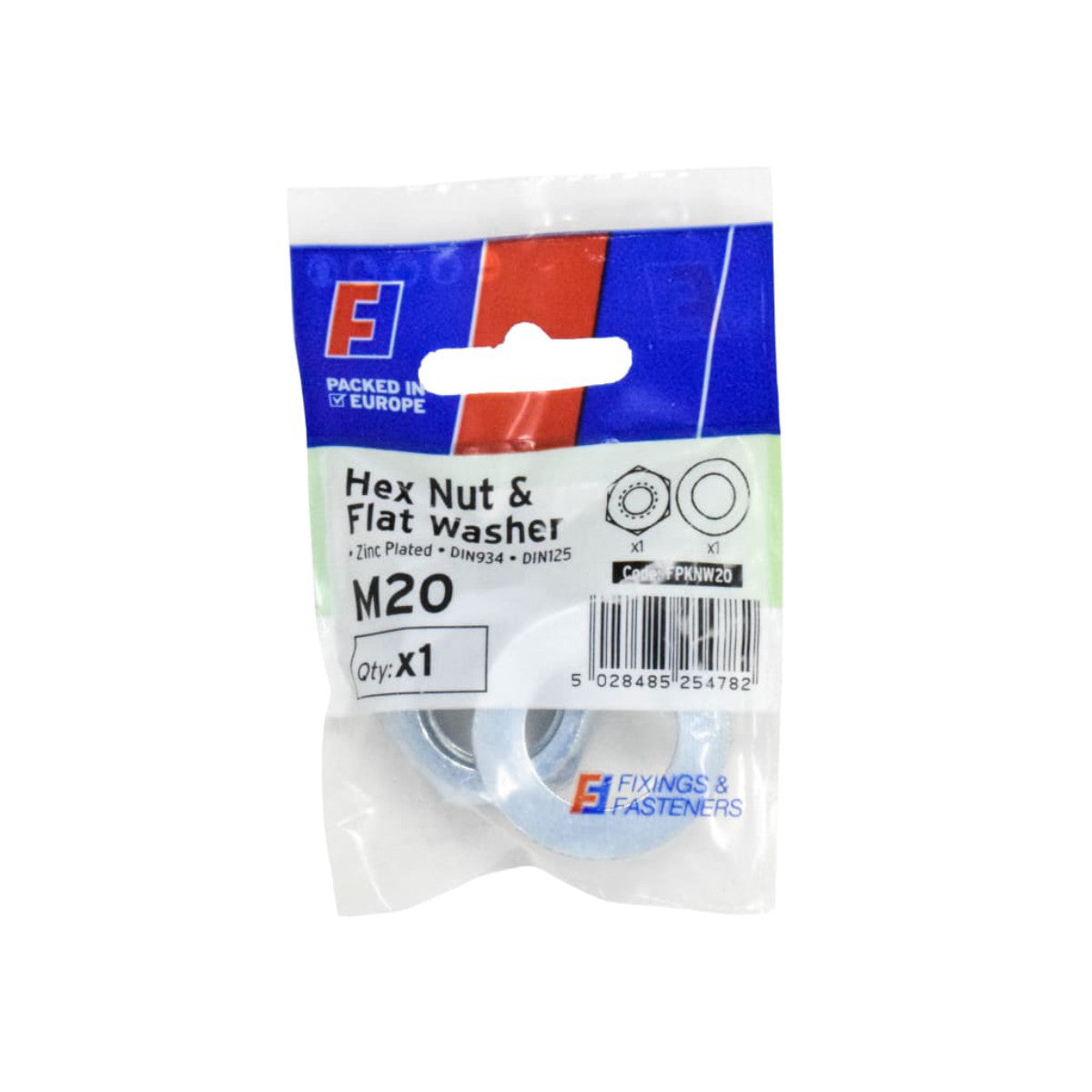 ForgeFix Nut & Washer M20 ForgePack 1 FORFPKNW20