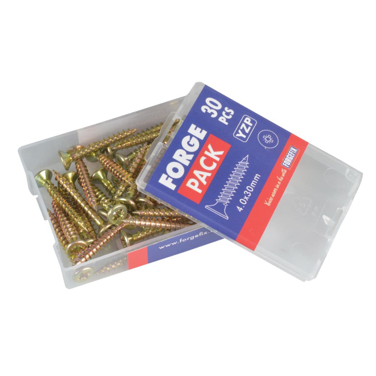 ForgeFix Multi-Purpose Pozi Compatible Screw CSK ST ZYP 4.0 x 30mm Forge Pack 30 FORFPMP430Y