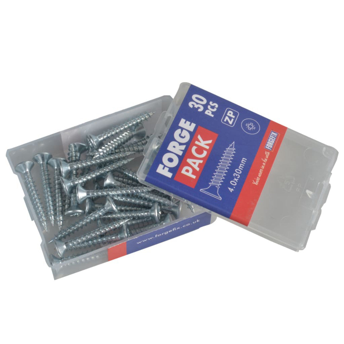 ForgeFix Multi-Purpose Pozi Compatible Screw CSK ST ZP 4.0 x 30mm Forge Pack 30 FORFPMP430Z
