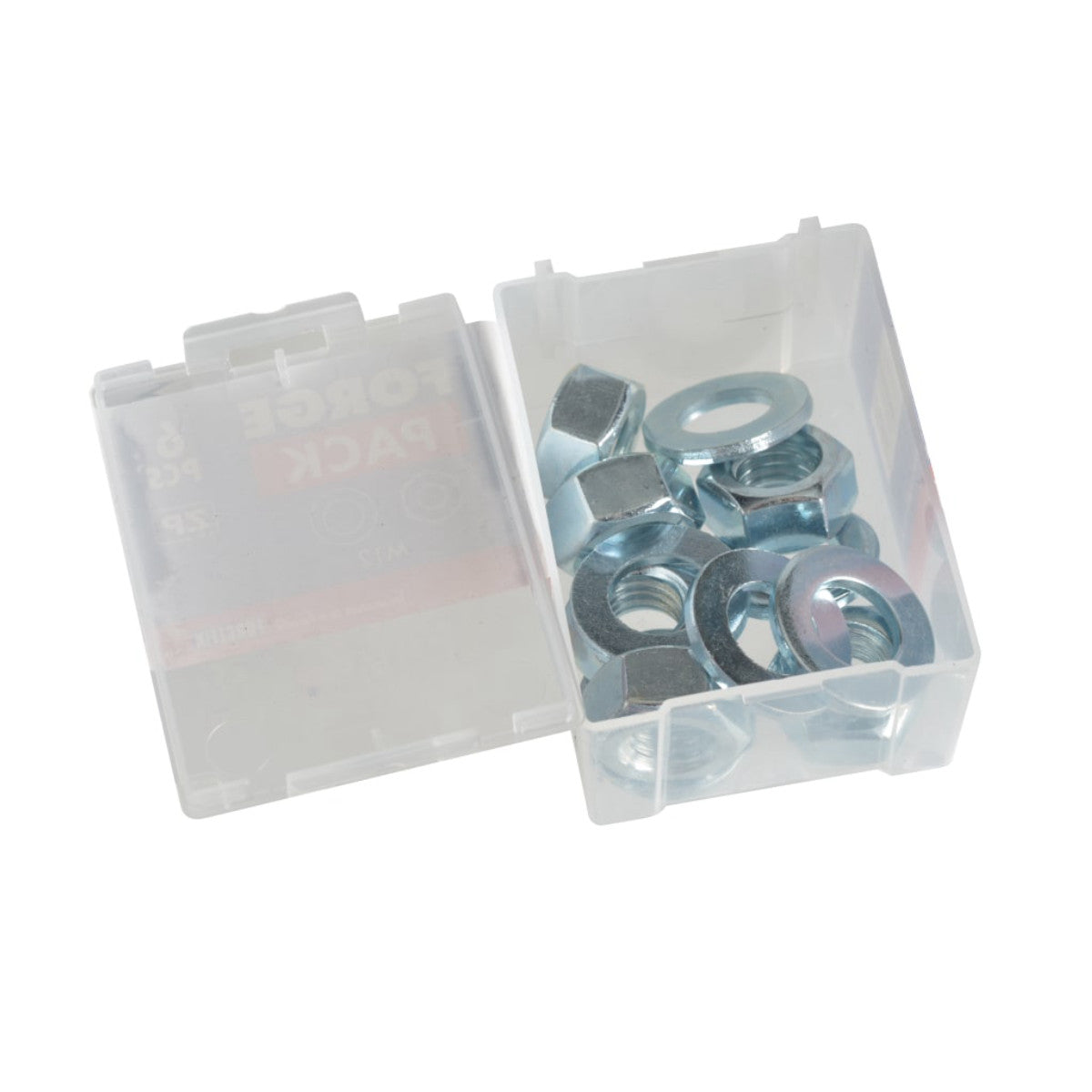 ForgeFix Hexagonal Nuts & Washers ZP M12 ForgePack 6 FORFPNUT12