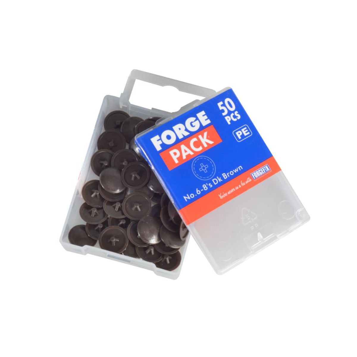 ForgeFix Pozi Compatible Cover Cap Dark Brown No.6-8 Forge Pack 50 FORFPPCC1
