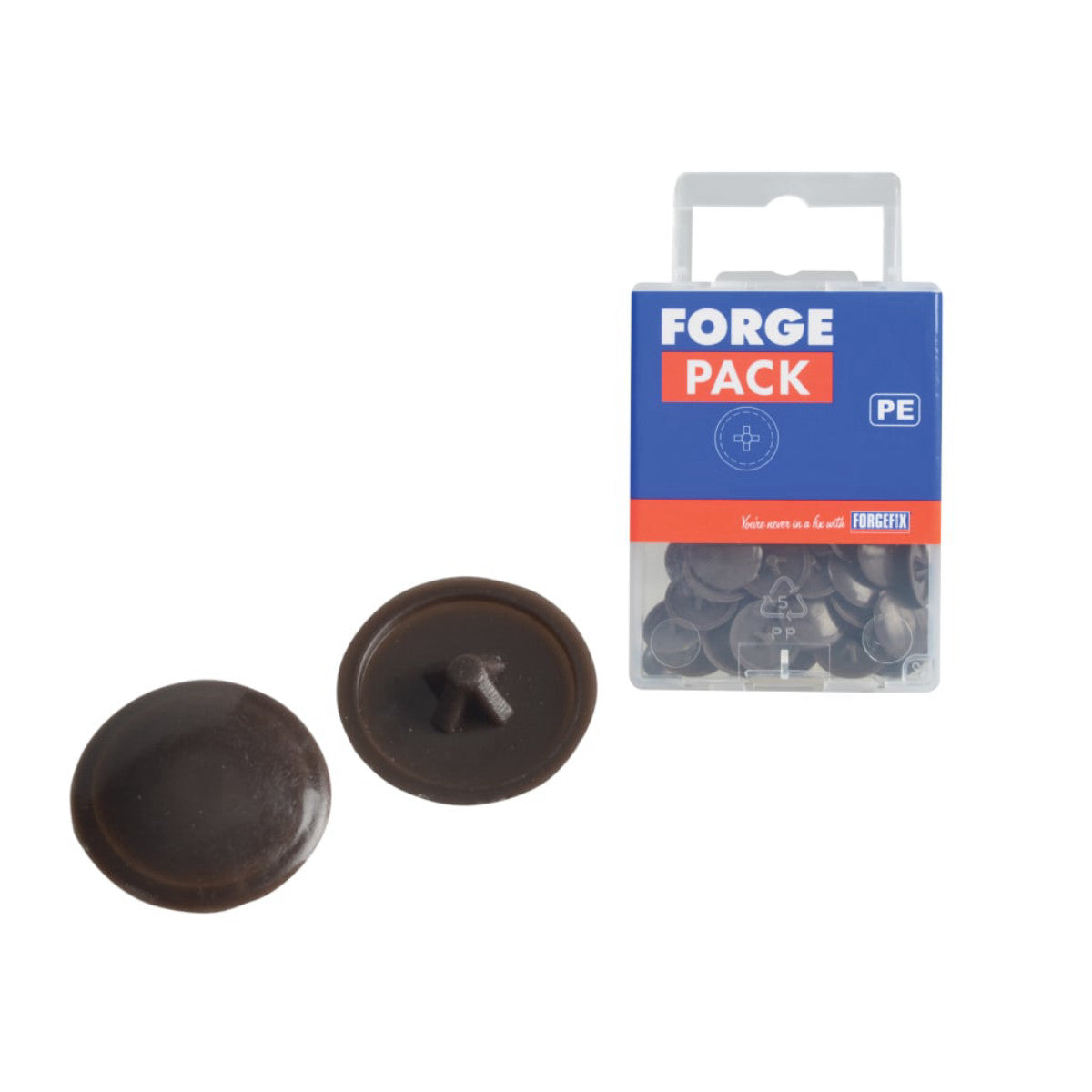 ForgeFix Pozi Compatible Cover Cap Dark Brown No.6-8 Forge Pack 50 FORFPPCC1