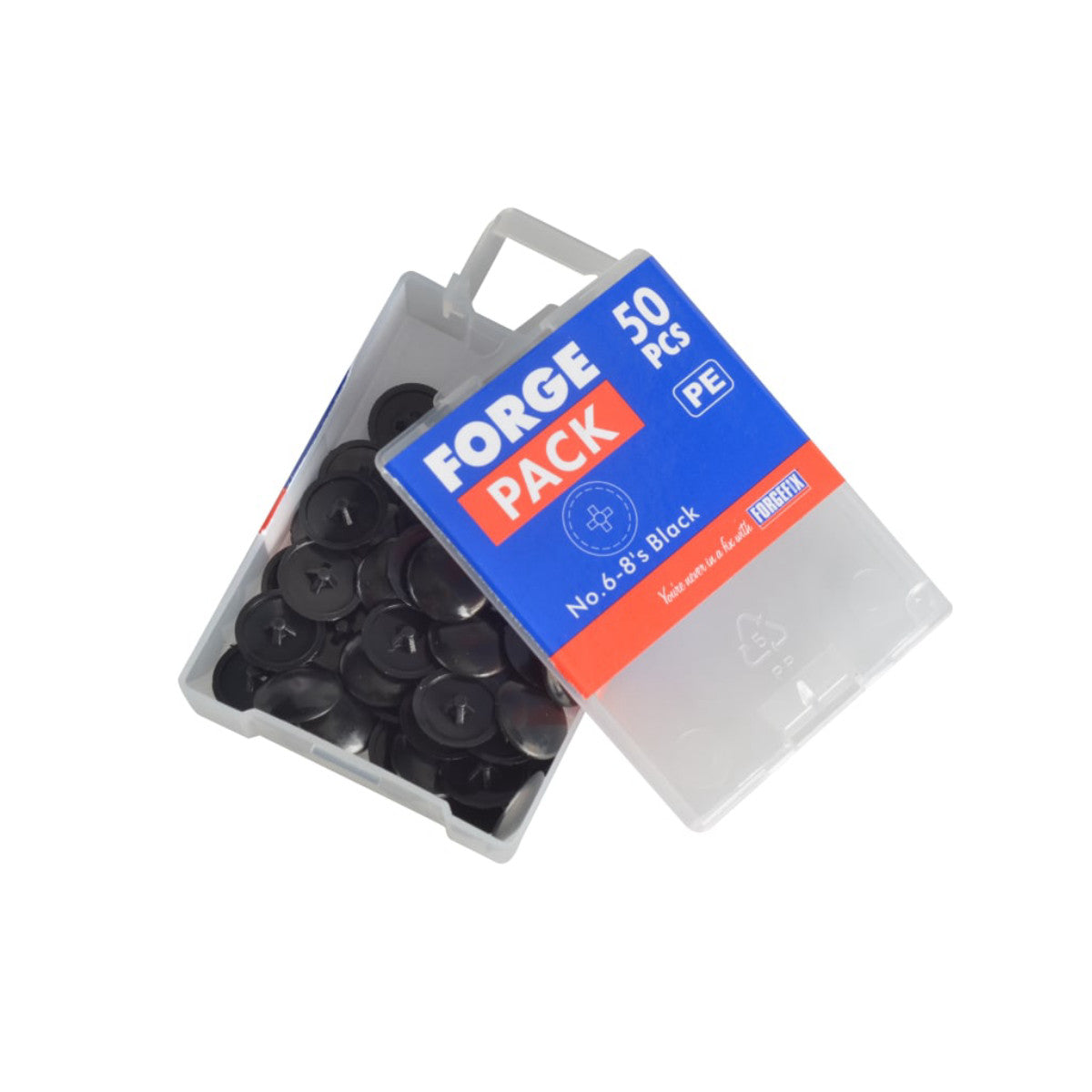 ForgeFix Pozi Compatible Cover Cap Black No.6-8 Forge Pack 50 FORFPPCC2