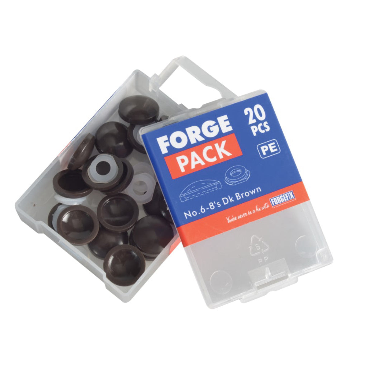 ForgeFix Domed Cover Cap Dark Brown No. 6-8 ForgePack 20 FORFPPDT1