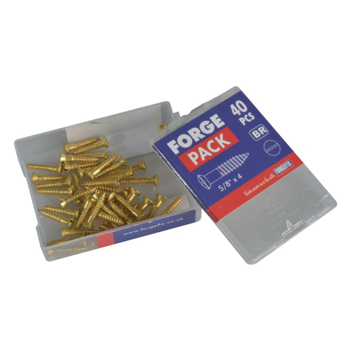 ForgeFix Wood Screw Slotted Raised Head Solid Brass 5/8in x 4 ForgePack 40 FORFPRA584B