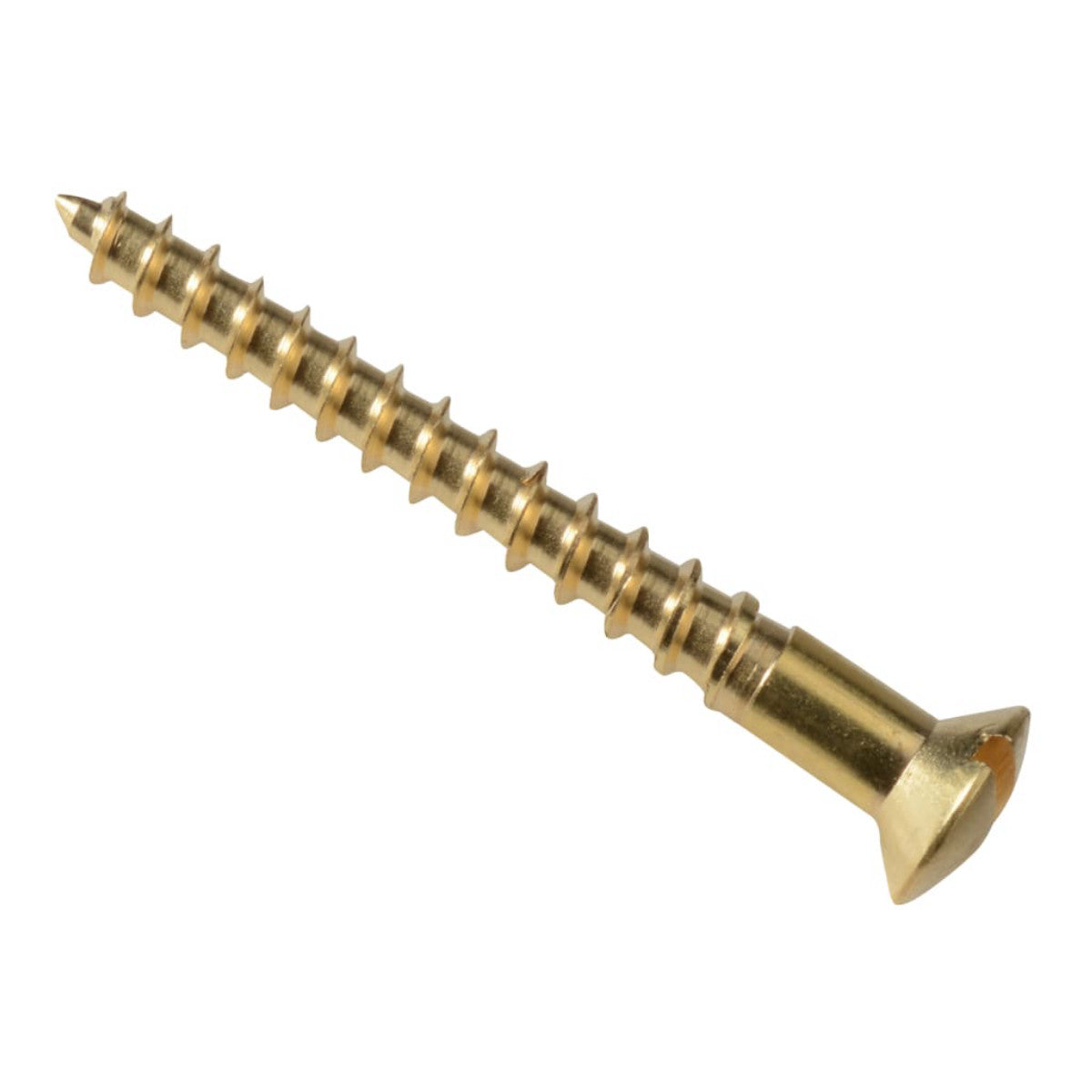 ForgeFix Wood Screw Slotted Raised Head ST Solid Brass 1.1/2 x 8in Forge Pack 10 FORFPRH1128B