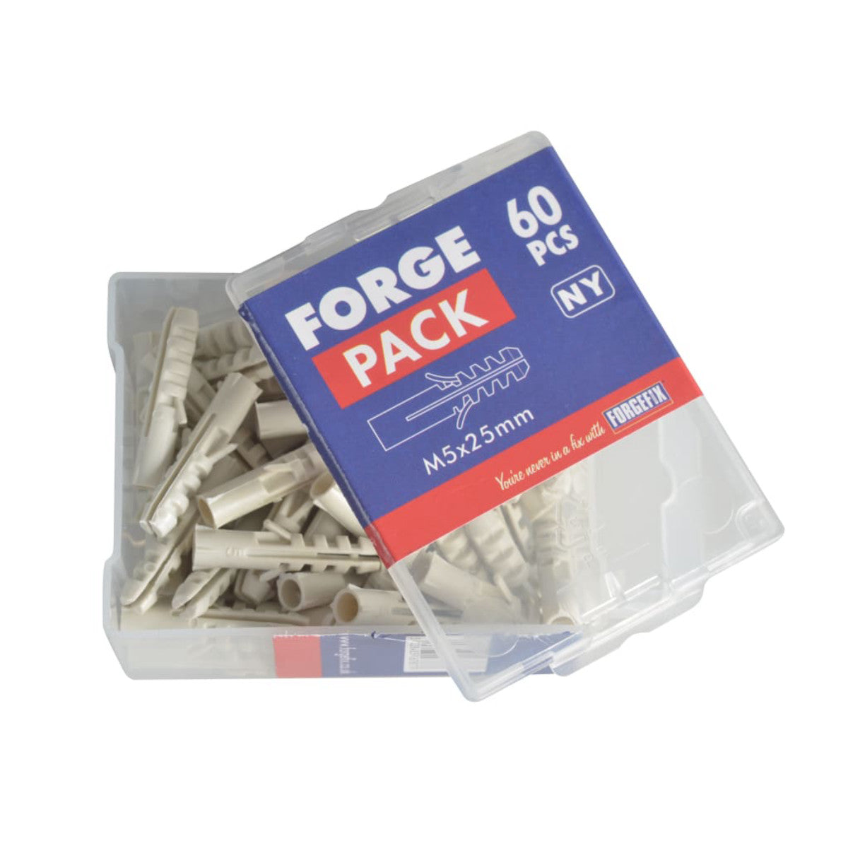 ForgeFix Nylon Expansion Wall Plug Rimless M5 x 25mm ForgePack 60 FORFPRIM525