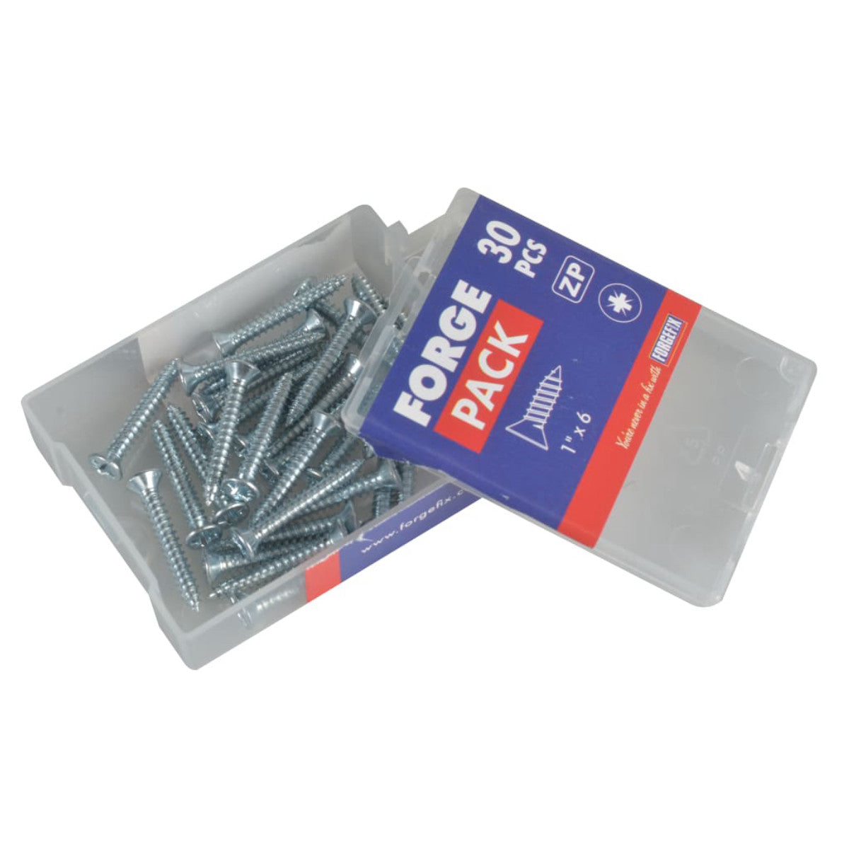 ForgeFix Self-Tapping Screw Pozi Compatible Pan Head ZP 1in x 6 ForgePack 30 FORFPSC16Z
